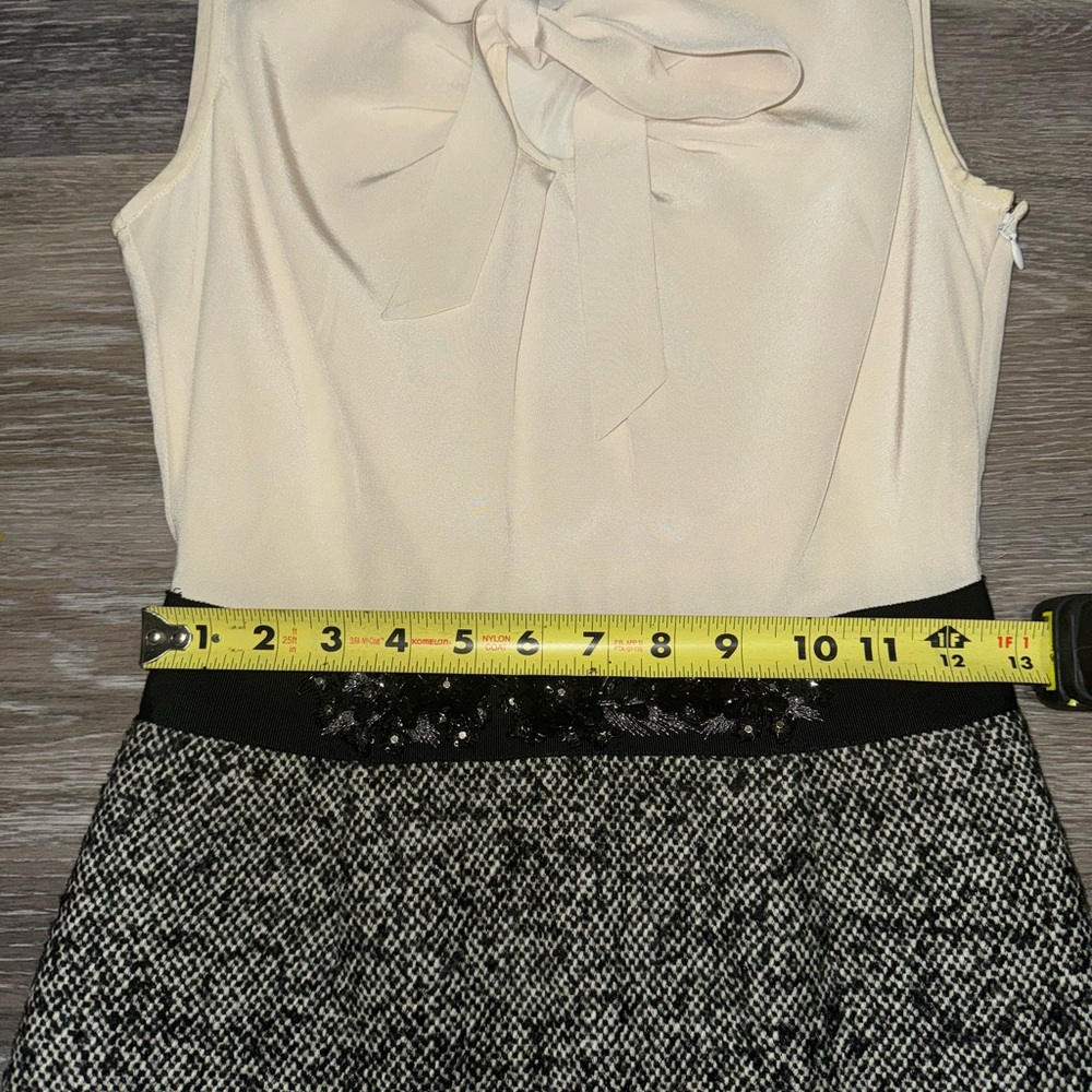 Kate Spade Tiera Cream & Black Silk & Tweed Dress - Size 0 - Picture 12 of 14
